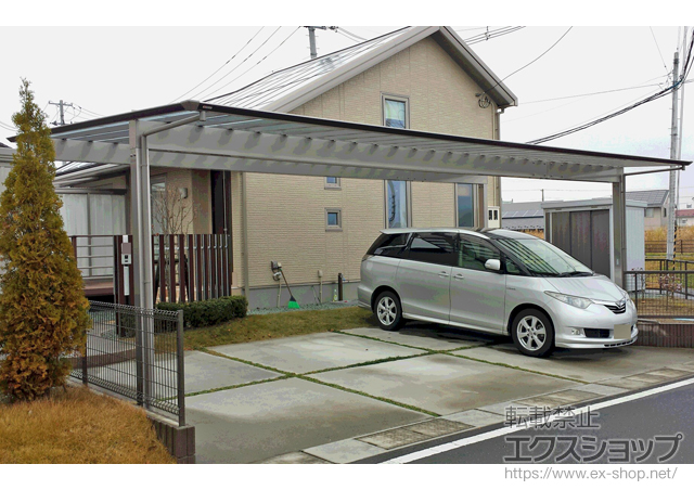 宮城県大崎市ののカーポート スマートポートHG トリプルワイド 木調タイプ 積雪〜50cm対応 施工例