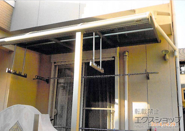 愛知県小牧市ののテラス屋根 プレシオステラス R型 テラスタイプ 単体 積雪〜20cm対応＋吊り下げ式物干し＋壁付け物干し 施工例