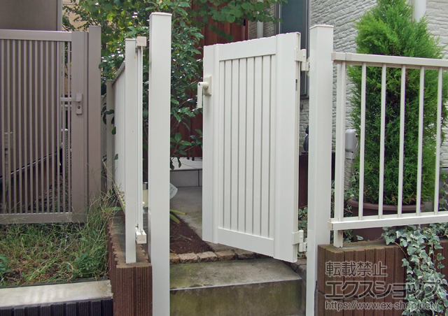 神奈川県藤沢市のの門扉 エクスライン門扉6型 片開き　門柱使用 施工例