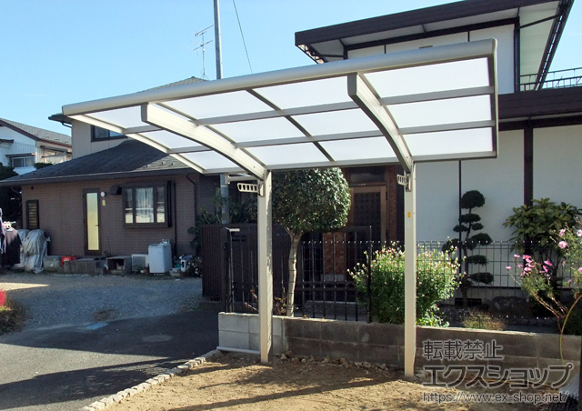 宮城県仙台市ののサイクルポート・駐輪場 プレシオスポート ミニ 積雪〜20cm対応＋収納式物干し※2本入り 施工例