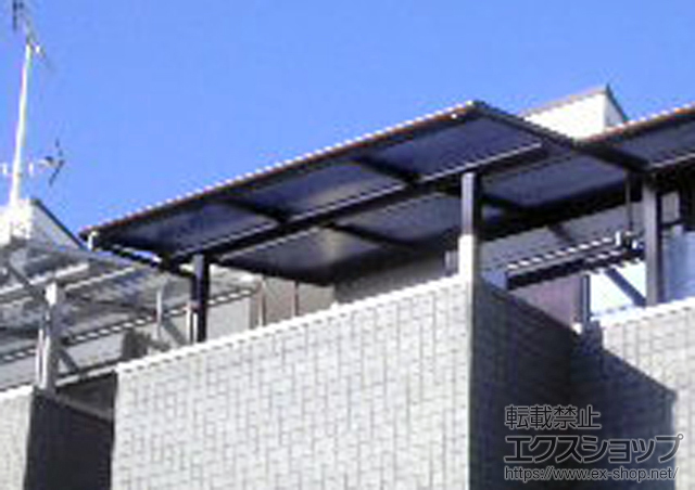 大阪府高槻市ののバルコニー・ベランダ屋根 ヴェクターテラス F型 屋根タイプ 単体 積雪〜20cm対応 施工例