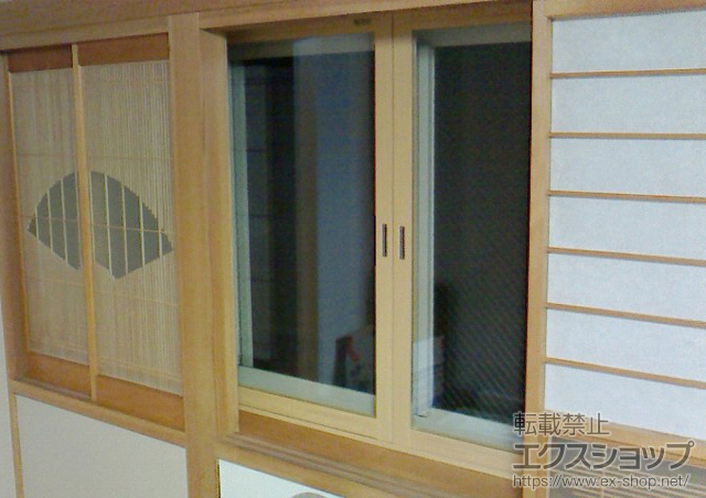 青森県八戸市のの二重窓（内窓）、玄関ドア インプラス(ダストバリア)引違い窓2枚建て 施工例