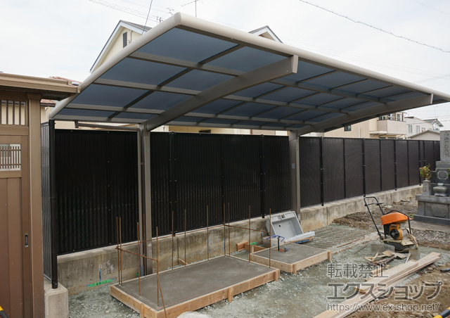 静岡県浜松市のLIXIL リクシル（トステム）のカーポート カーブポートシグマIII 積雪〜20cm対応 施工例