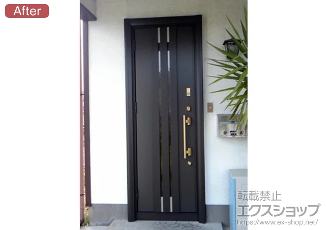 静岡県磐田市のLIXIL リクシル（トステム）の玄関ドア リシェントK4仕様 22簡易タッチ仕様 片開き仕様L 700型 施工例