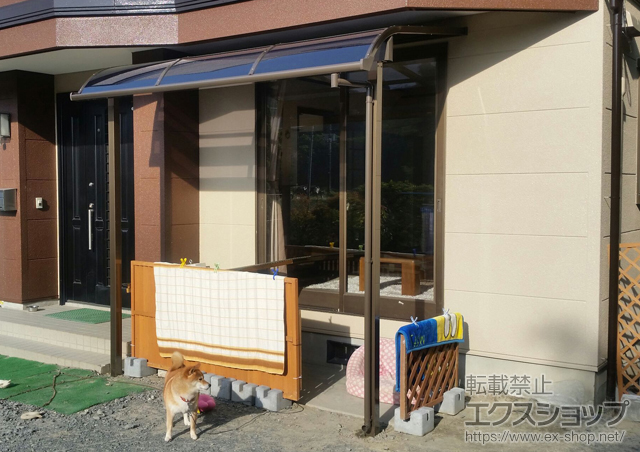 宮城県黒川郡大郷町のLIXIL リクシル（トステム）のテラス屋根 ライザーテラスII R型 1500 テラスタイプ 単体 積雪〜50cm対応 施工例