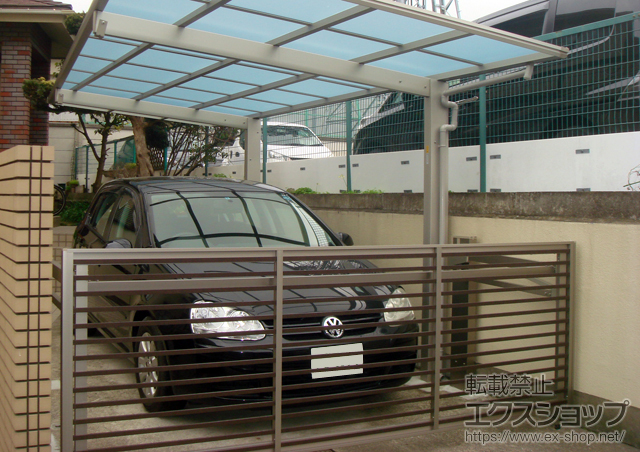 千葉県松戸市ののカーゲート オーバードアS1型 マテリアルカラー 手動式 施工例