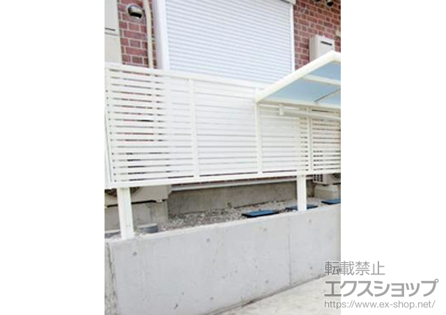 神奈川県厚木市ののフェンス・柵 エクスラインフェンス5型 2段支柱タイプ 自立建て用 施工例