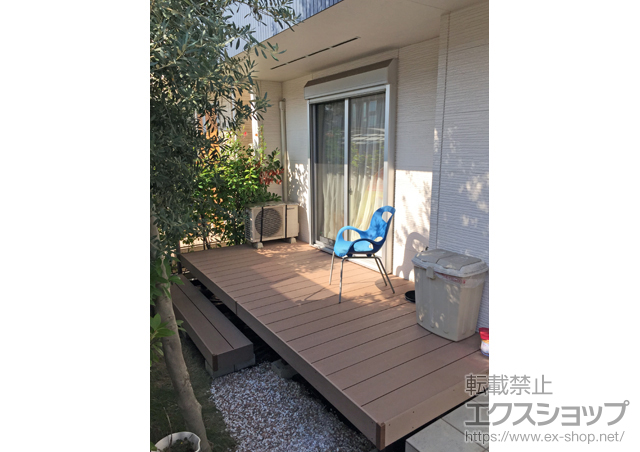 愛知県北名古屋市ののウッドデッキ 樹ら楽ステージ 施工例