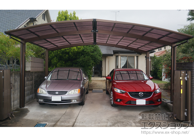 兵庫県加古郡播磨町ののカーポート レイナポートグラン M合掌　積雪〜20cm対応＋屋根ふき材補強部品 1セット 施工例