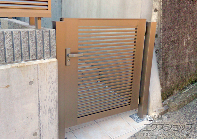 神奈川県横浜市のの門扉 ライシス門扉 1型 細横桟 片開き 柱使用 施工例