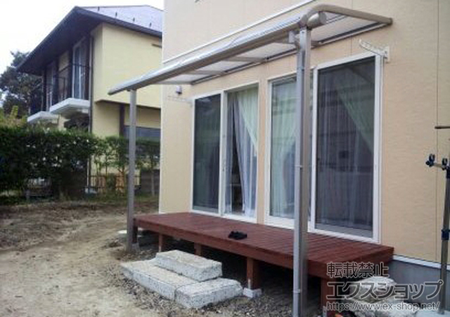 宮城県名取市ののテラス屋根 プレシオステラス R型 テラスタイプ 単体 積雪〜20cm対応 施工例