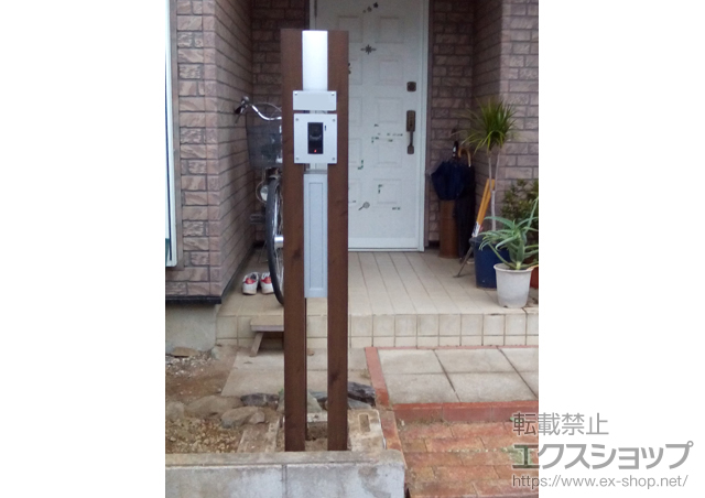 茨城県つくば市のの機能門柱・ポスト アクセンティア 機能ユニット 木調タイプ 施工例