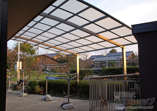 滋賀県甲賀市のLIXIL リクシル（トステム）のカーポート ルーフポートシグマIII 積雪〜20cm対応 施工例