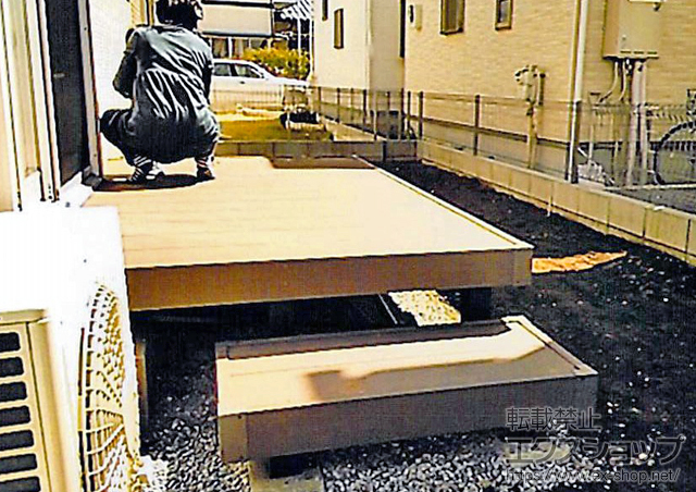 千葉県佐倉市ののウッドデッキ リウッドデッキ 200＋独立式リウッドステップ2型 施工例