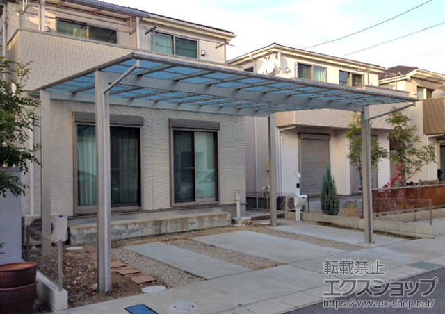 愛知県春日井市ののカーポート エフルージュ ツイン 積雪〜20cm対応 施工例