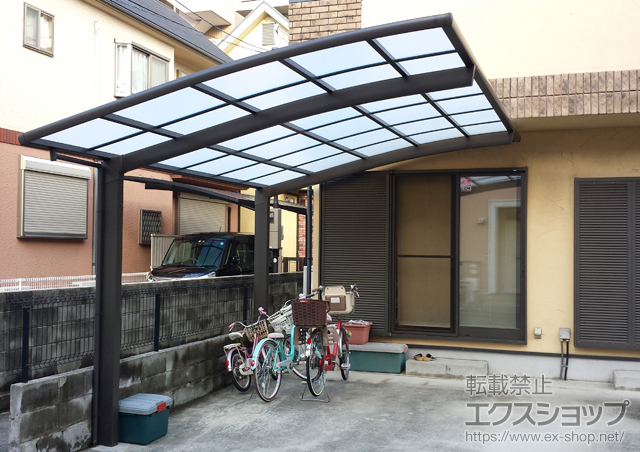 兵庫県神戸市のLIXIL リクシル（トステム）のカーポート カーブポートシグマIII 積雪〜20cm対応 施工例
