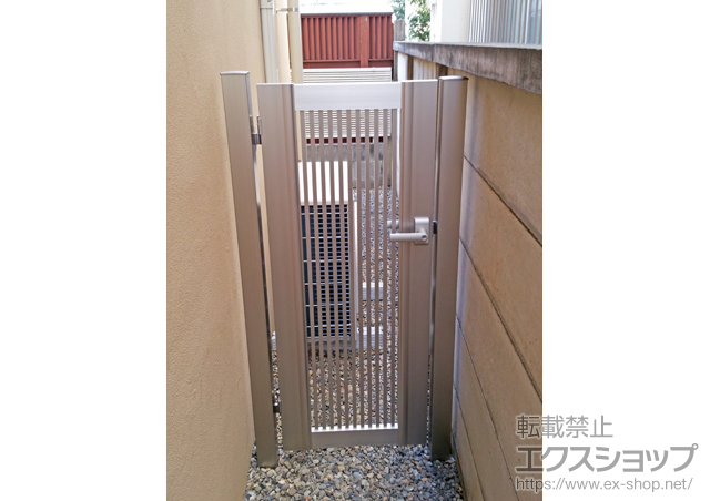 東京都杉並区のの門扉 エクスライン門扉2型 片開き　門柱使用 施工例