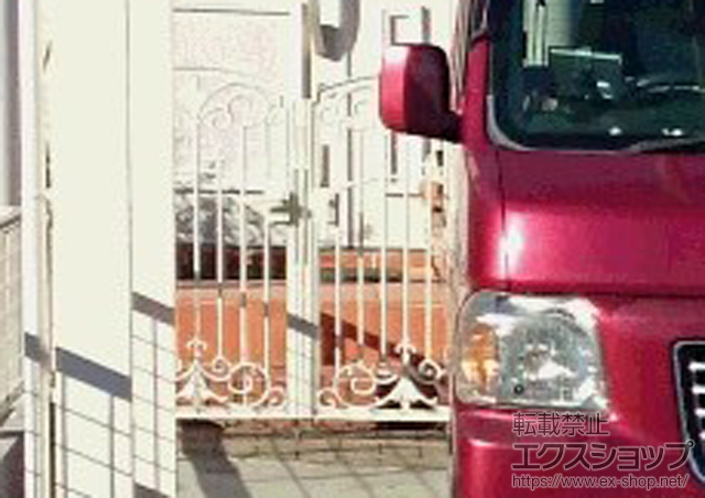 埼玉県比企郡吉見町のの門扉 フェスタA型 両開き　柱使用 施工例