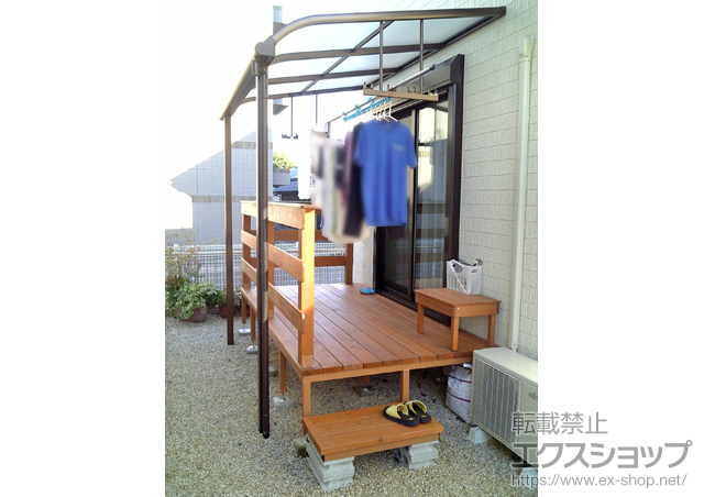 三重県津市ののテラス屋根 プレシオステラス R型 テラスタイプ 単体 積雪〜20cm対応 施工例