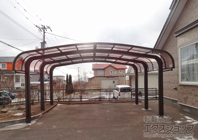 北海道室蘭市のLIXIL リクシル（トステム）のカーポート テールポートシグマIII 1500 ワイド 積雪〜50cm対応 施工例