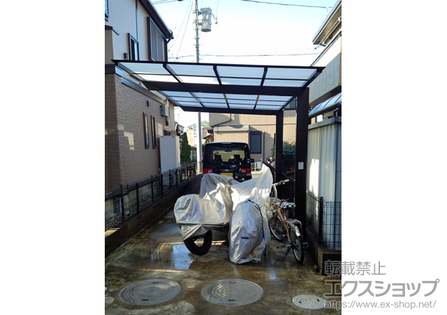 千葉県野田市ののカーポート アーキフィット 積雪〜20cm対応＋アーキフィット用　母屋補強材（50型用） 施工例