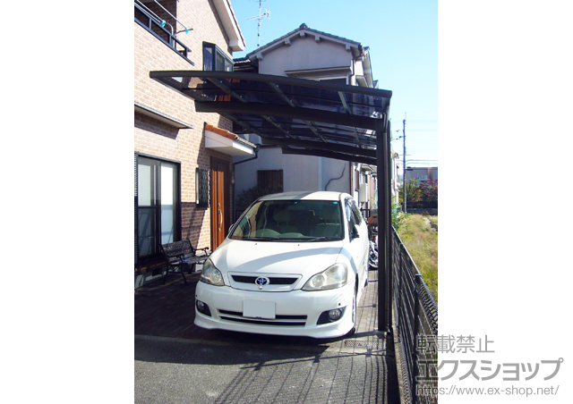 大阪府交野市のLIXIL リクシル（トステム）のカーポート カーブポートシグマIII 延長 積雪〜20cm対応 施工例