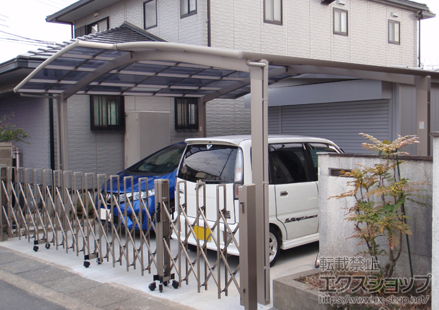 埼玉県北本市ののカーゲート トリップゲート RB型 ノンレール 両開き親子 施工例