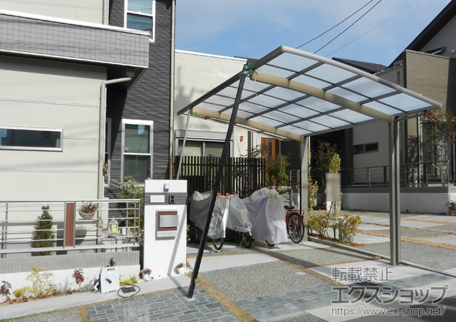 京都府京都市のLIXIL リクシル（トステム）のカーポート カーブポートシグマIII 積雪〜20cm対応 施工例