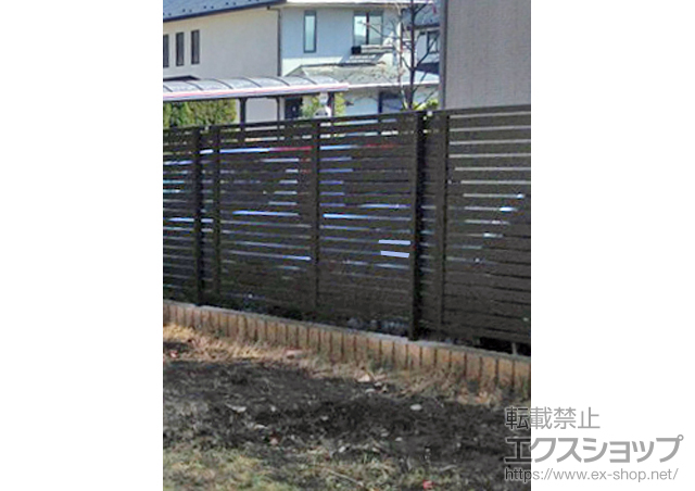 東京都稲城市ののフェンス・柵 プレスタフェンス7Y型 横スリット フリーポールタイプ 施工例