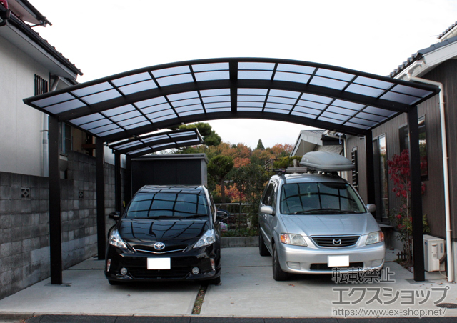 宮城県仙台市ののカーポート レイナツインポートグラン　積雪〜20cm対応＋レイナツインポートグラン　屋根ふき材補強部品（2セット） 施工例