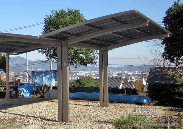 神奈川県秦野市のLIXIL リクシル（トステム）のカーポート カーブポートシグマIII 積雪〜20cm対応 施工例