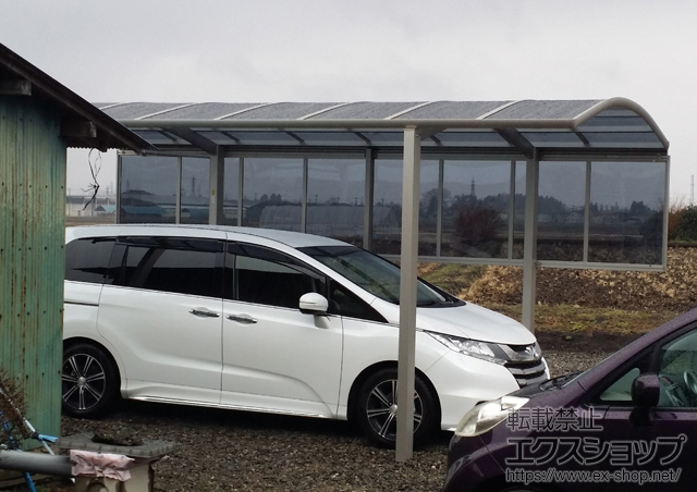 栃木県さくら市ののカーポート レイナワンポートグラン　積雪〜20cm対応＋サイドパネル 施工例