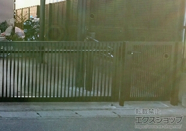千葉県船橋市のの門扉 プレスタ門扉 2型 細たて桟 片開き 柱使用 施工例