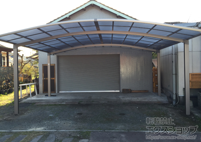 大分県日田市のLIXIL リクシル（トステム）のカーポート カーブポートシグマIII ワイド 積雪〜20cm対応 施工例