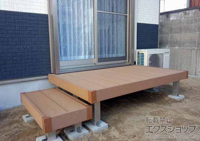 三重県鈴鹿市ののウッドデッキ リウッドデッキ 200＋独立式リウッドステップ2型 施工例