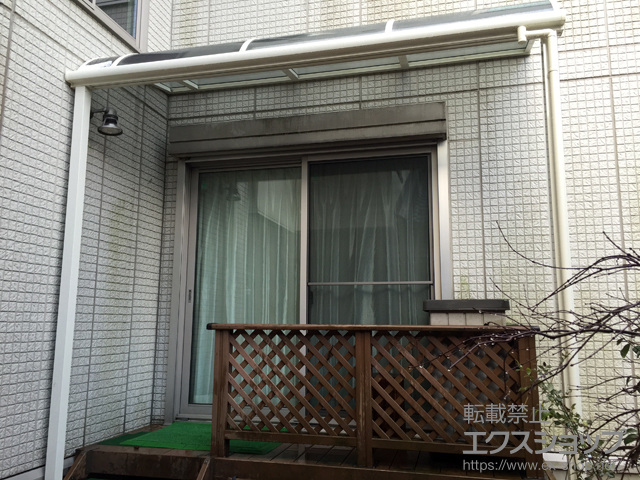 福井県越前市のLIXIL リクシル（トステム）のテラス屋根 ライザーテラスII R型 1500 テラスタイプ 単体 積雪〜50cm対応 施工例