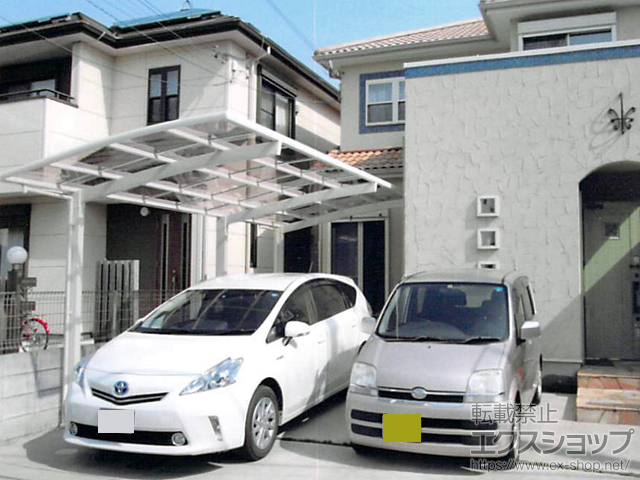 兵庫県加古川市のLIXIL リクシル（トステム）のカーポート カーブポートシグマIII 延長 積雪〜20cm対応 施工例