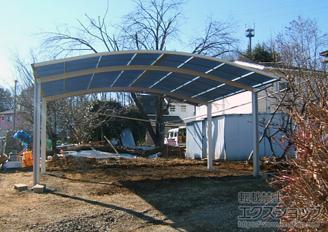山梨県北杜市ののカーポート プレシオスポート ワイド 積雪〜20cm対応 施工例