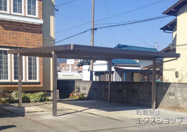 静岡県静岡市のLIXIL リクシル（トステム）のカーポート テリオスポートIII 900 2台用 角柱4本仕様 積雪〜30cm対応 施工例