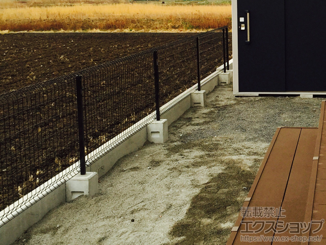 福島県いわき市ののフェンス・柵 イーネットフェンス1F型 自由柱タイプ 施工例