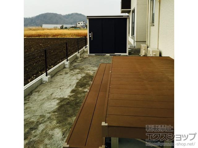 福島県いわき市ののウッドデッキ リウッドデッキ 200＋段床 1段(正面タイプ) 施工例