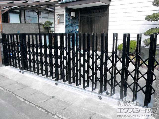 宮城県仙台市ののカーゲート アルシャインII H型 Aタイプ センターレール 両開き親子（150＋430）ＷＰ 施工例