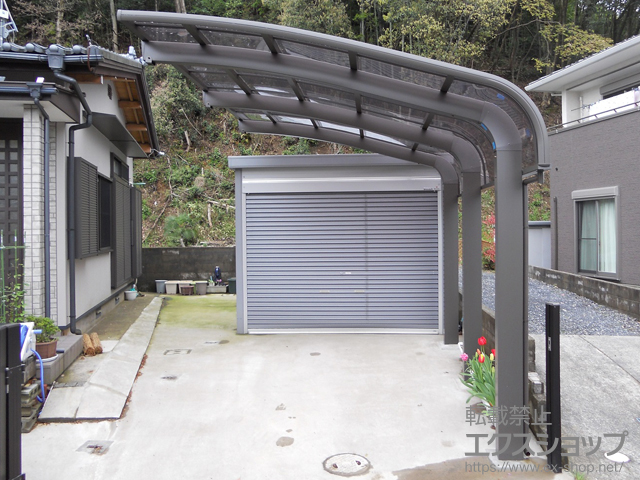 京都府舞鶴市のLIXIL リクシル（トステム）のカーポート テールポートシグマIII 1500 積雪〜50cm対応＋着脱式ｻﾎﾟｰﾄ 施工例