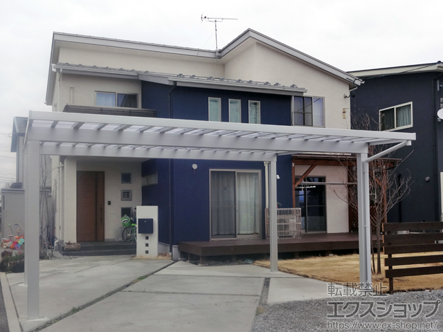 長野県松本市ののカーポート ソルディーポート 1500 2台用 積雪〜50cm対応 施工例