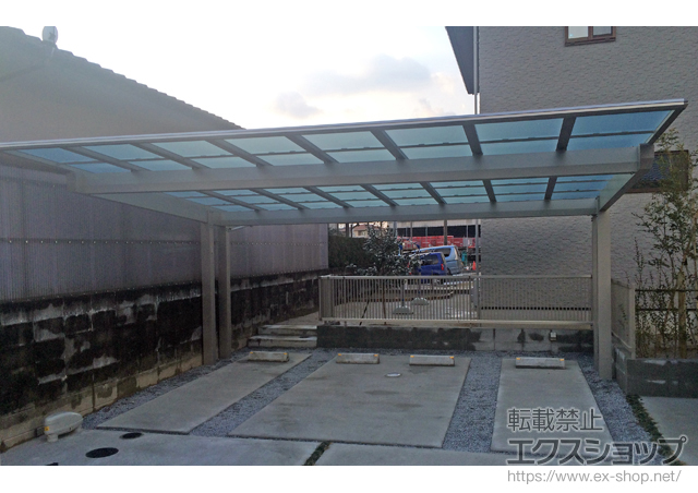 福岡県朝倉郡筑前町ののカーポート エフルージュツインEX 後方支持タイプ 積雪〜20cm対応 施工例