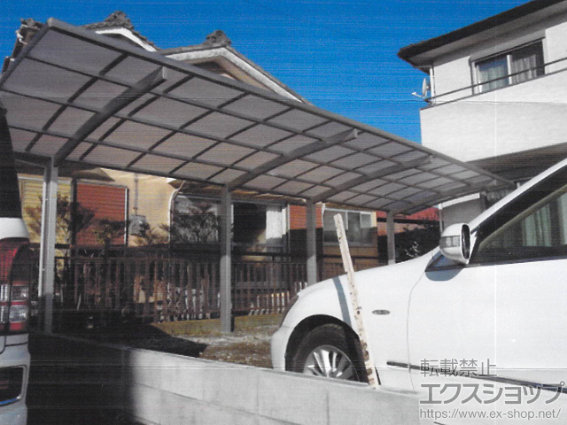 神奈川県小田原市ののカーポート プレシオスポート 縦連棟 積雪〜20cm対応 施工例