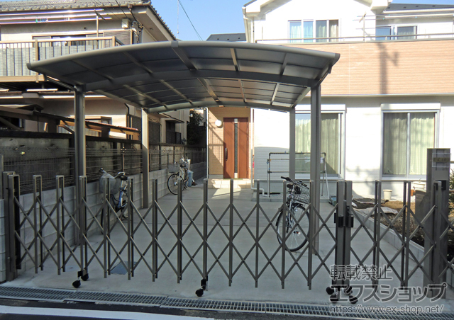 東京都八王子市ののカーゲート トリップゲート RB型 ノンレール 両開き親子 51WO(13S+38M) 施工例