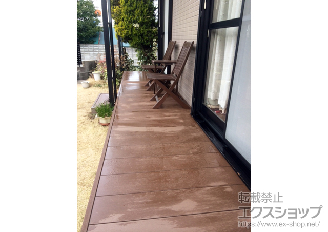 神奈川県横浜市ののウッドデッキ リウッドデッキ 200＋独立式 リウッドステップ 2型 施工例