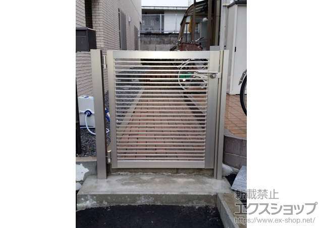 東京都世田谷区のの門扉 プレスタ門扉 1型 細横桟 片開き 柱使用 施工例