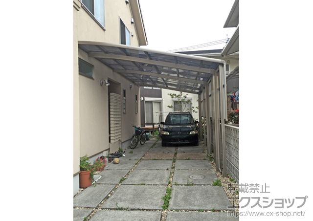 福岡県北九州市のLIXIL リクシル（トステム）のカーポート ルーフポートシグマIII 延長 積雪〜20cm対応＋サイドパネル 施工例